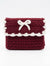 [BerryBow Canonical] BB-POU-BUR-BOW-07 | Hero | Burgundy Bow Crochet Pouch – Handmade by Berry Bow