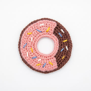 [BerryBow Canonical] BB-COS-FUN-MUL-01 | Hero | Donut Crochet Coaster – Handmade by Berry Bow
