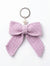 [BerryBow Canonical] BB-KC-RIB-LAV-01 | Hero | Purple Bow Crochet Keychain – Handmade by Berry Bow