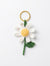 [BerryBow Canonical] BB-KC-FLR-WHT-01 | Hero | White Daisy Crochet Keychain – Handmade by Berry Bow