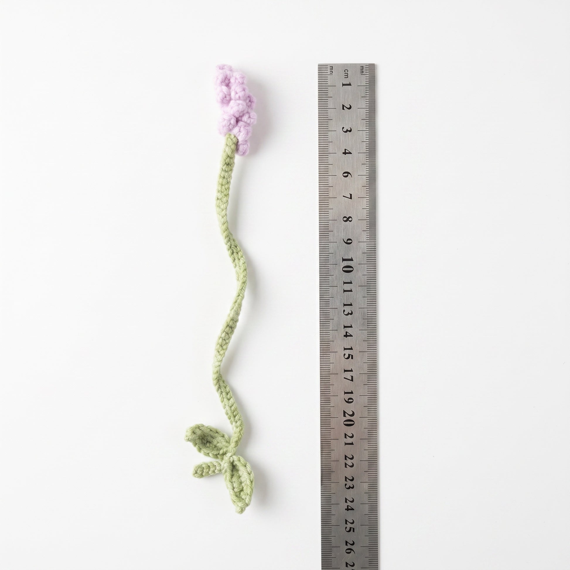[BerryBow Canonical] BB-BM-LAV-BPU-01 | Measurement | Baby Lavender Crochet Bookmark – Handmade by Berry Bow