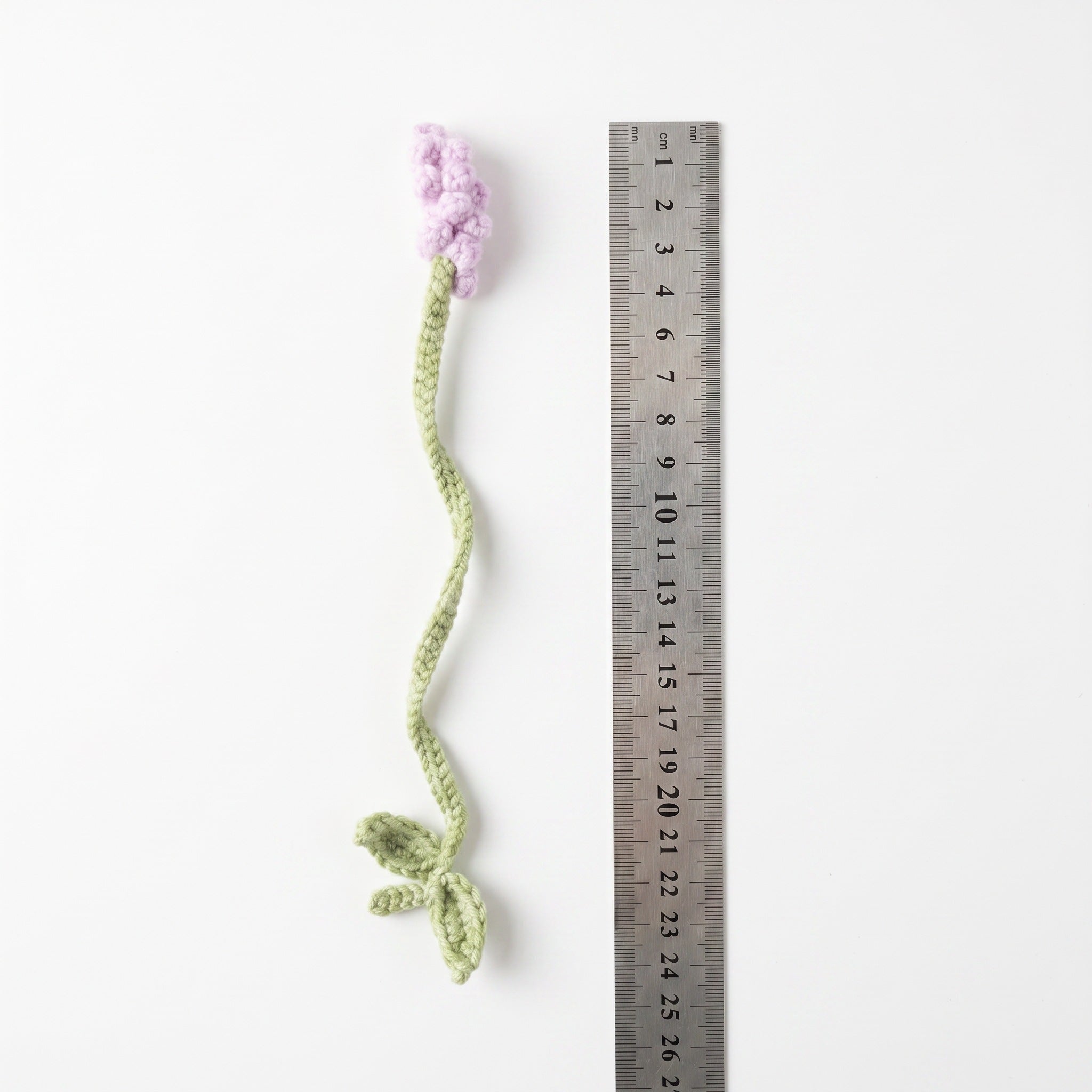 [BerryBow Canonical] BB-BM-LAV-BPU-01 | Measurement | Baby Lavender Crochet Bookmark – Handmade by Berry Bow