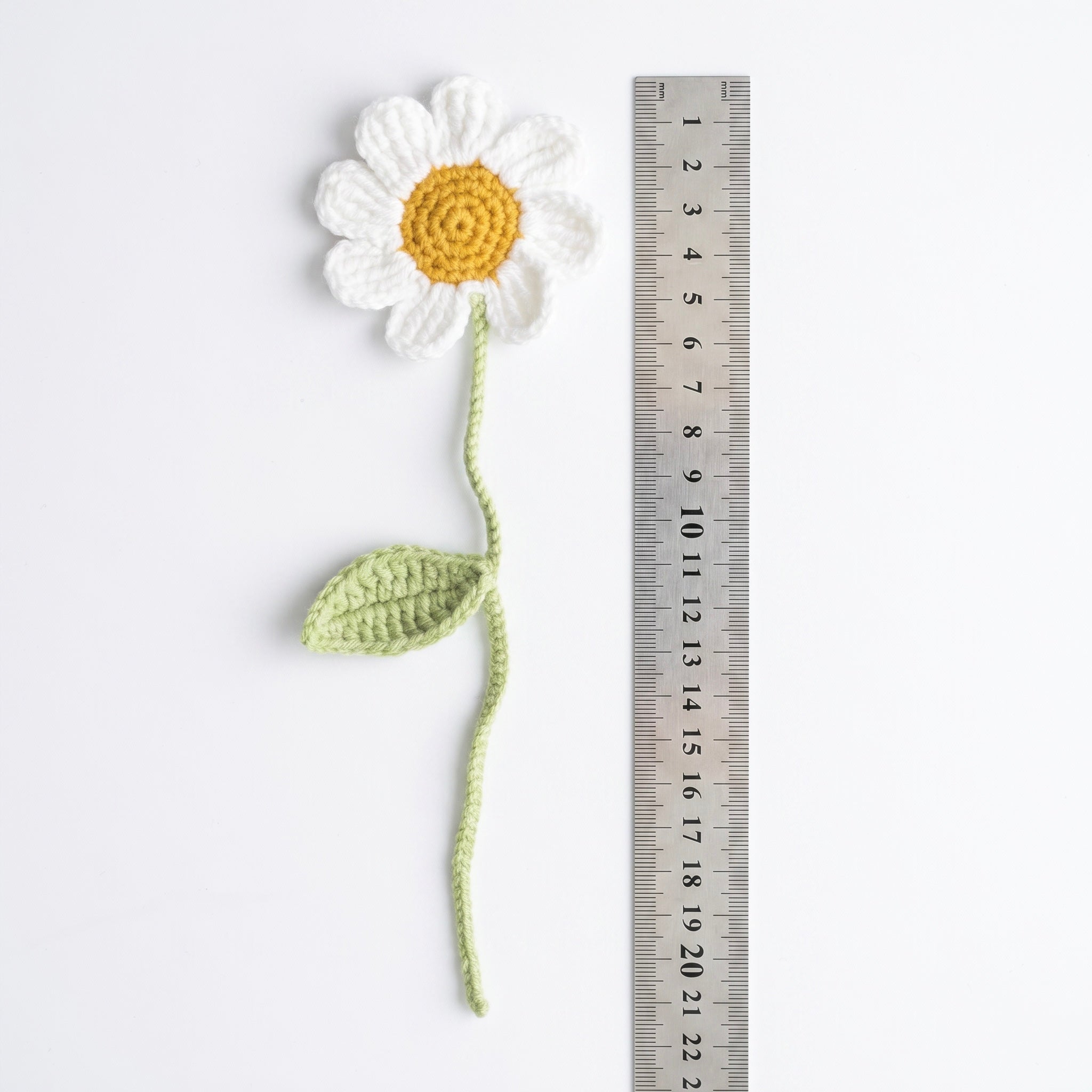 White Daisy Crochet Bookmark – Handmade by Berry Bow