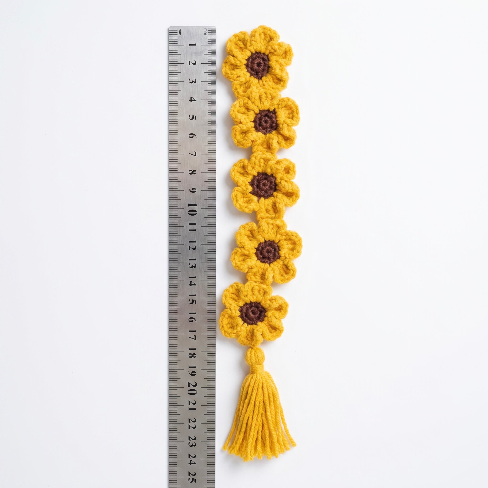 Orange Flower Chain Crochet Bookmark – Handmade by Berry Bow