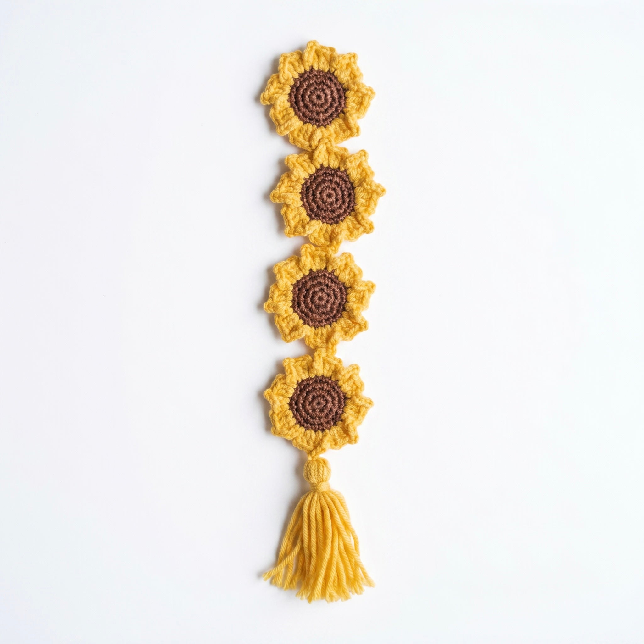 Baby Sunflower Crochet Bookmark – Handmade by Berry Bow
