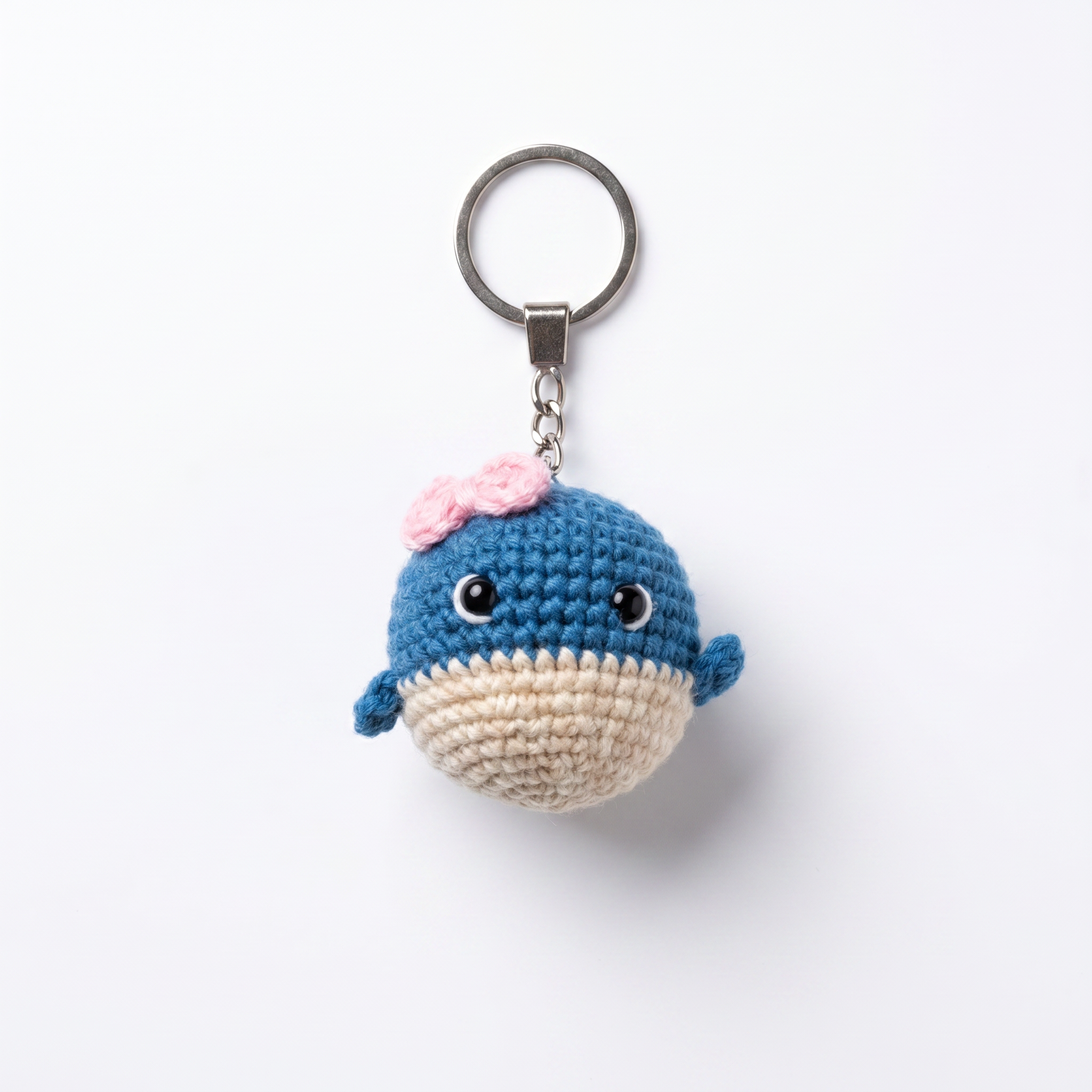 Baby Whale Crochet Keychain – Handmade by Berry Bow