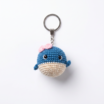 Baby Whale Crochet Keychain – Handmade by Berry Bow