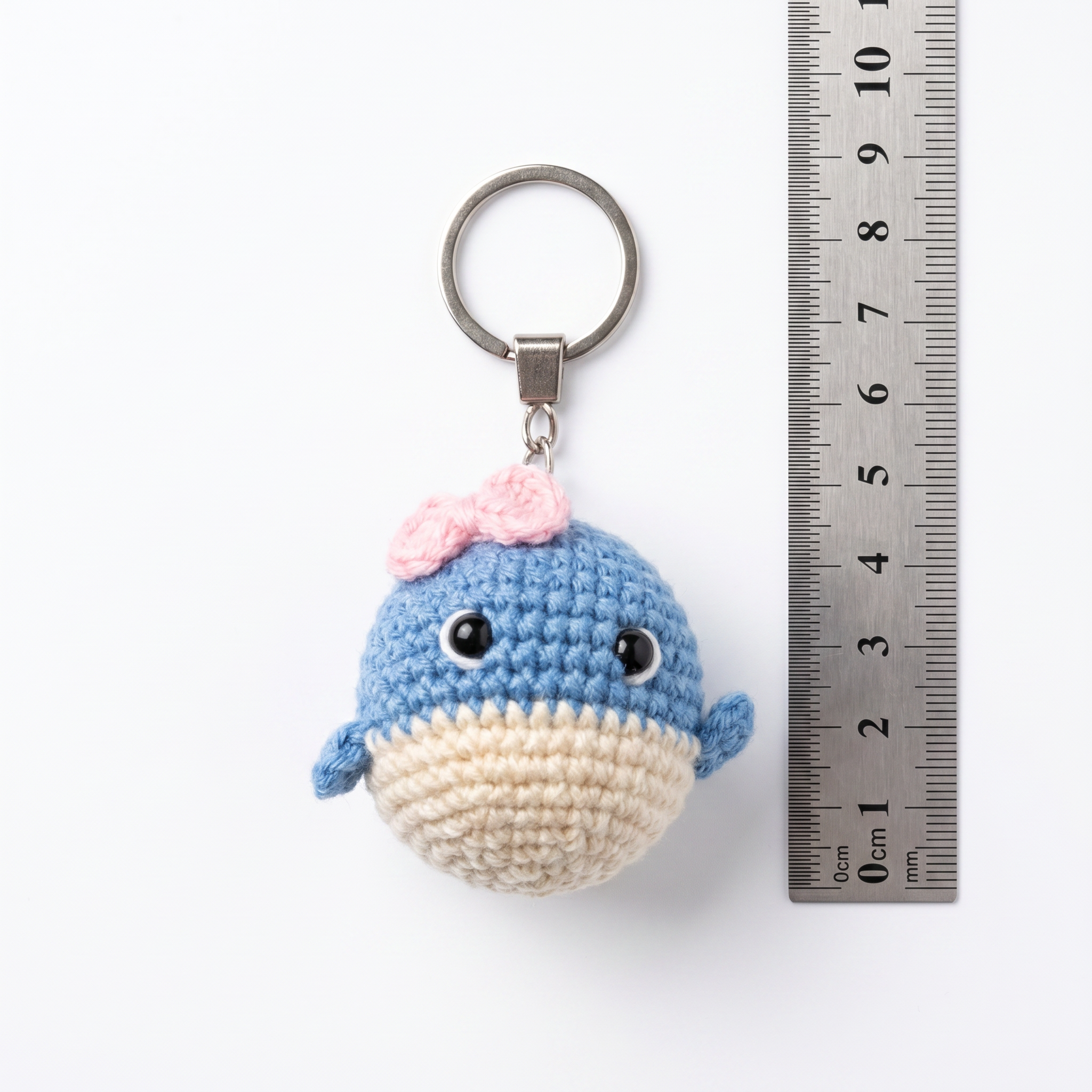 Baby Whale Crochet Keychain – Handmade by Berry Bow