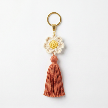 Lady Flower Crochet Keychain – Handmade by Berry Bow