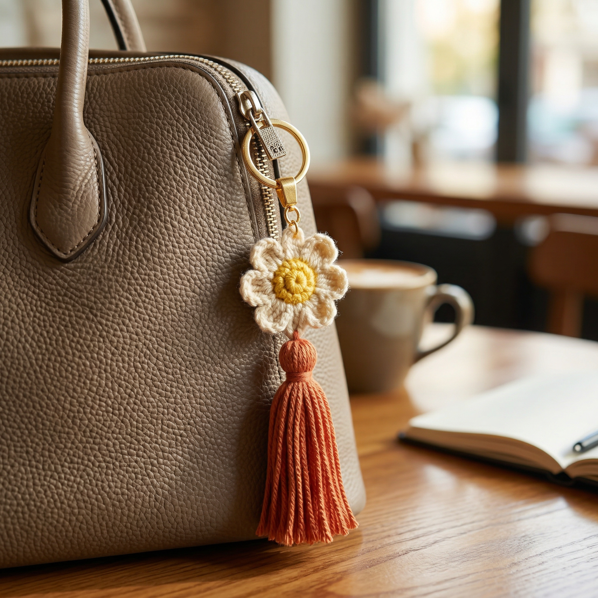Lady Flower Crochet Keychain – Handmade by Berry Bow