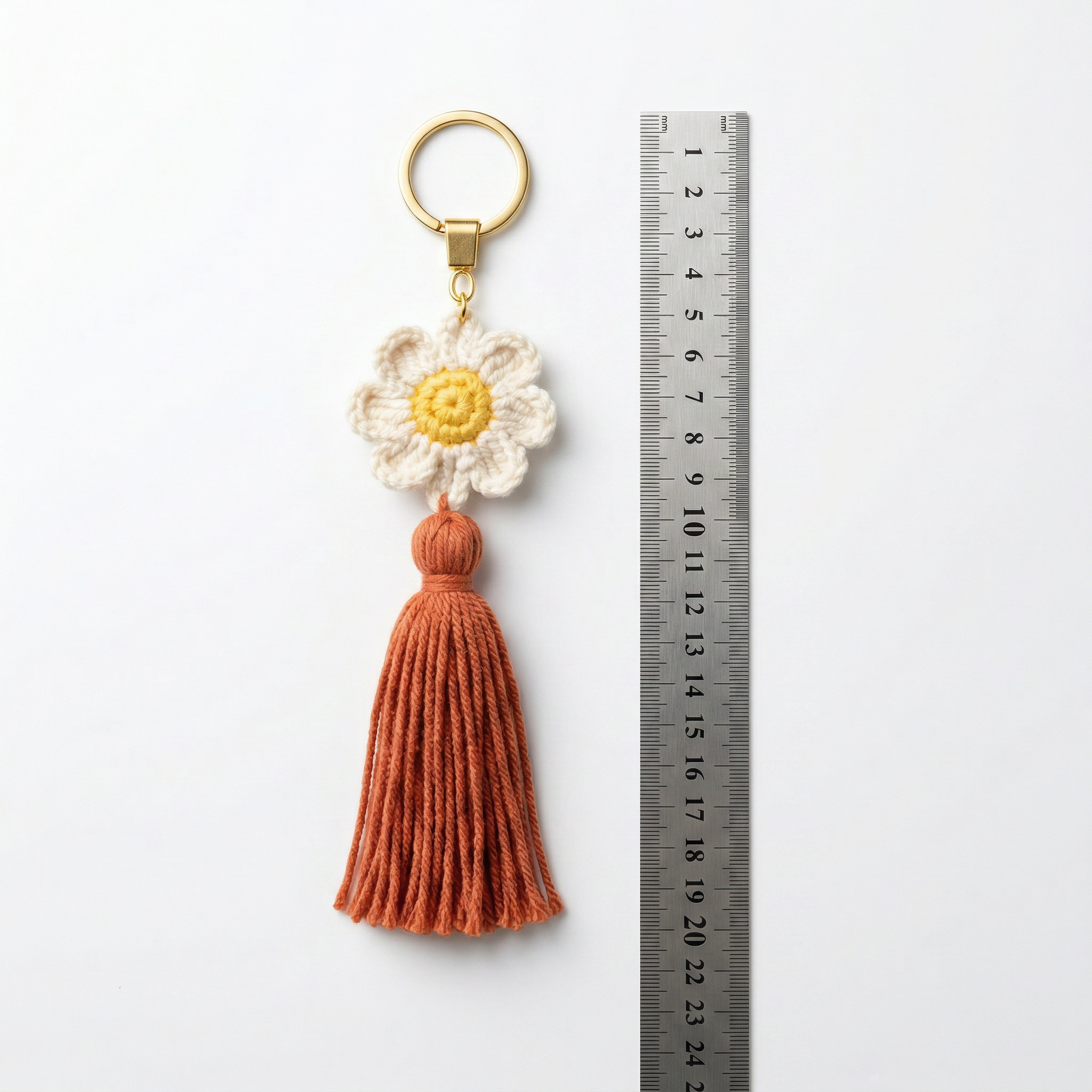 Lady Flower Crochet Keychain – Handmade by Berry Bow
