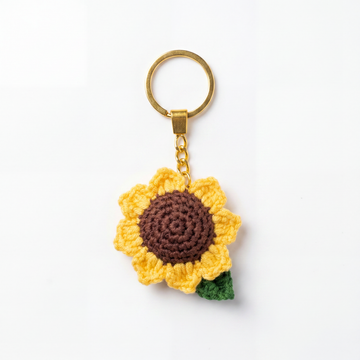 Sunflower Crochet Keychain – Handmade by Berry Bow