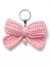 Pink Bow Crochet Keychain – Handmade by Berry Bow