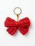 Red Bow Crochet Keychain – Handmade by Berry Bow