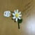White Daisy Crochet Keychain – Handmade by Berry Bow